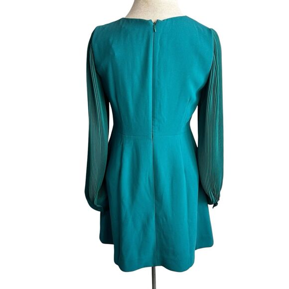 J. Crew Dress Womens 4 Green Foggia Crepe Pleated Sleeves Cocktail NWT $170 - Picture 7 of 11